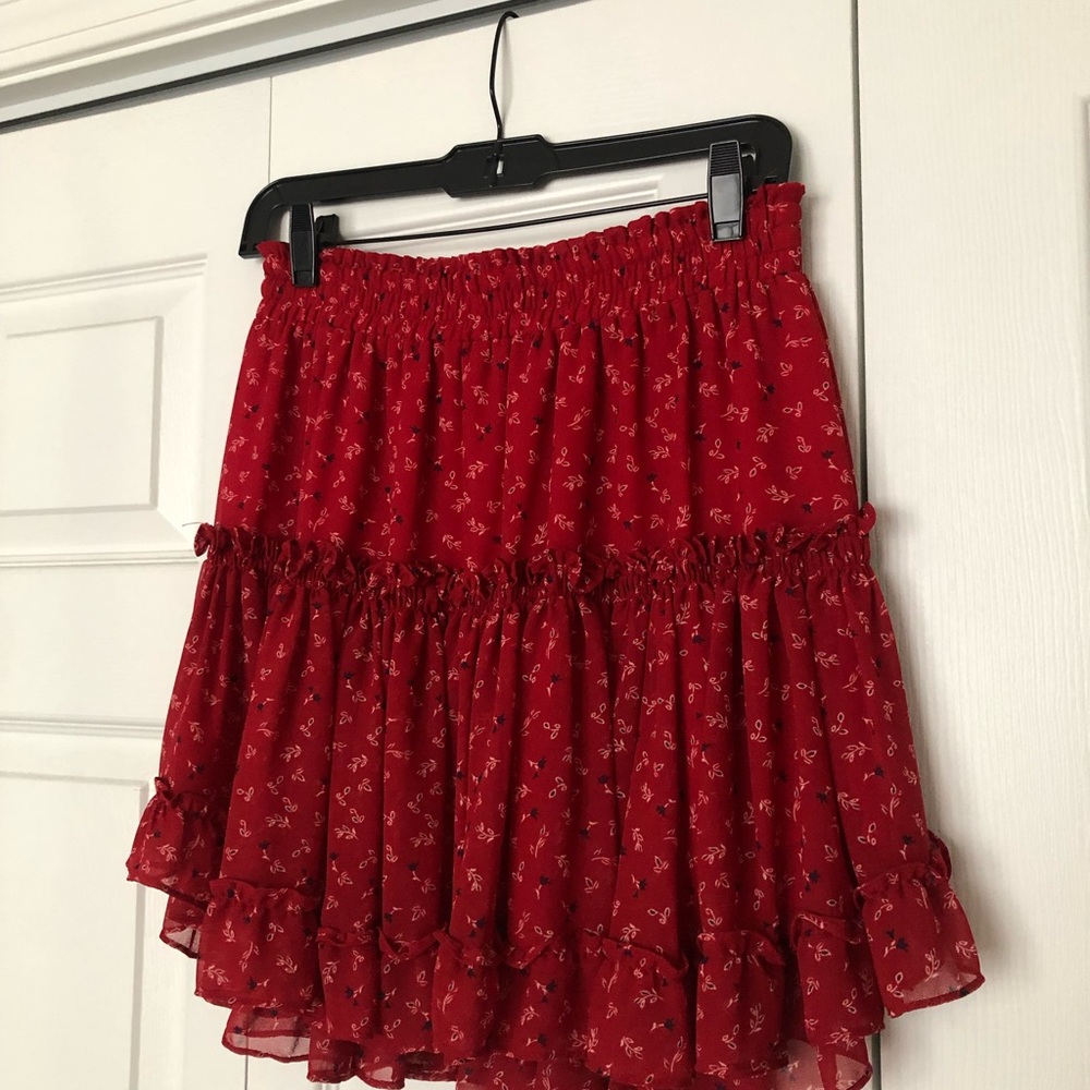 Misa Los Angeles Red Floral Women's Skirt